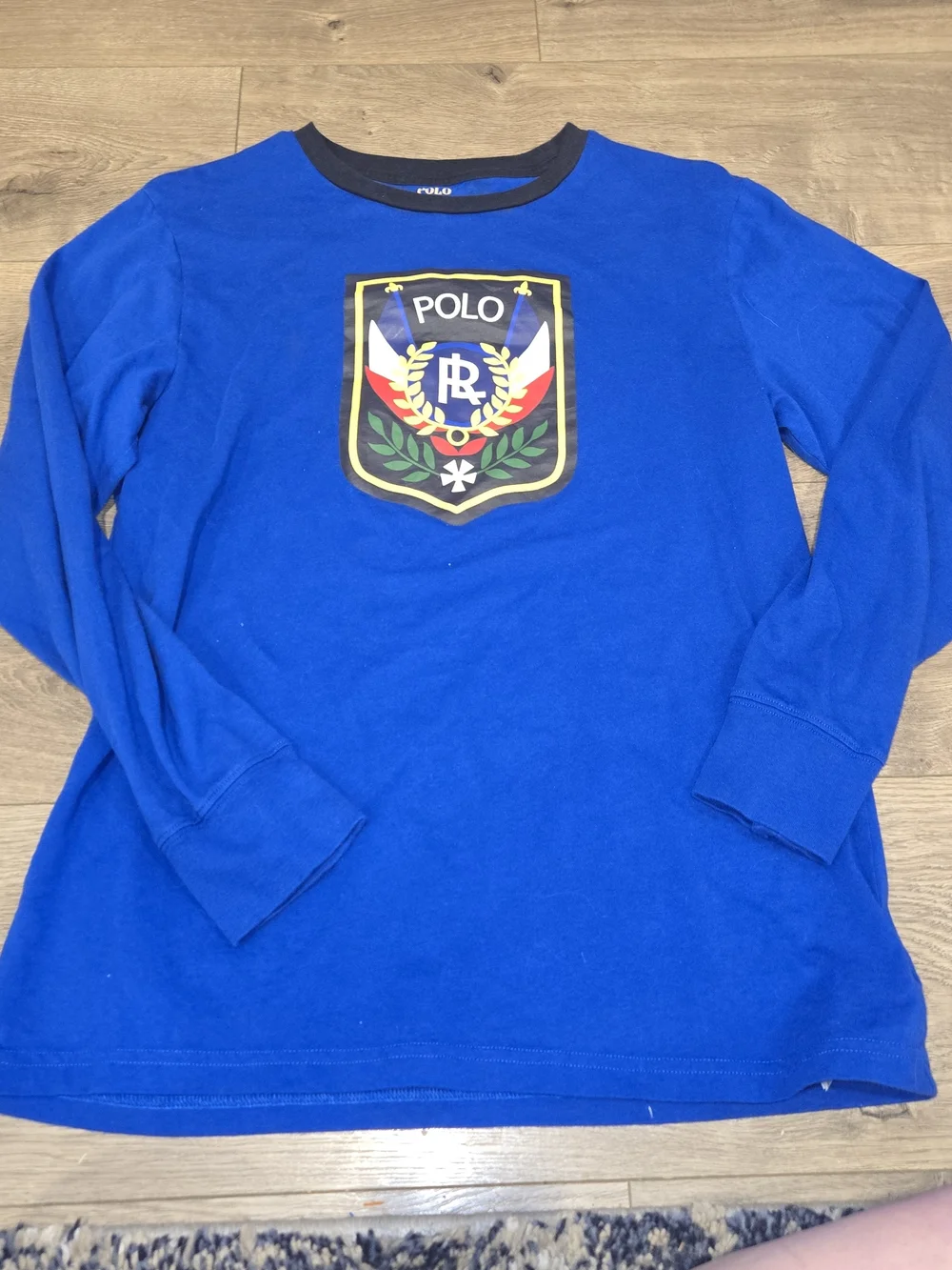 Ralph Lauren Royal Blue Long-Sleeve Polo Crest Tee 14/16